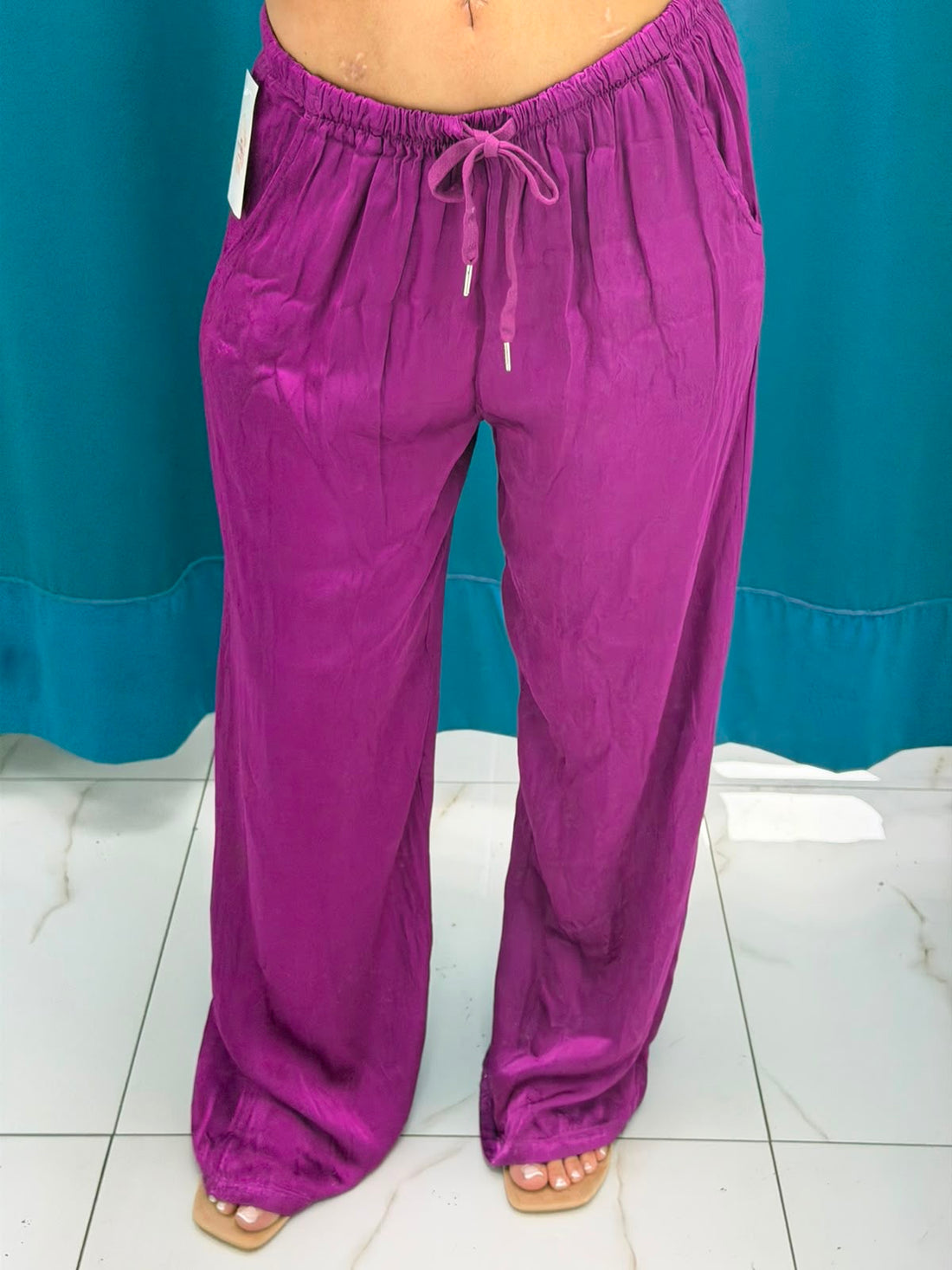Pantalone palazzo satin 24205