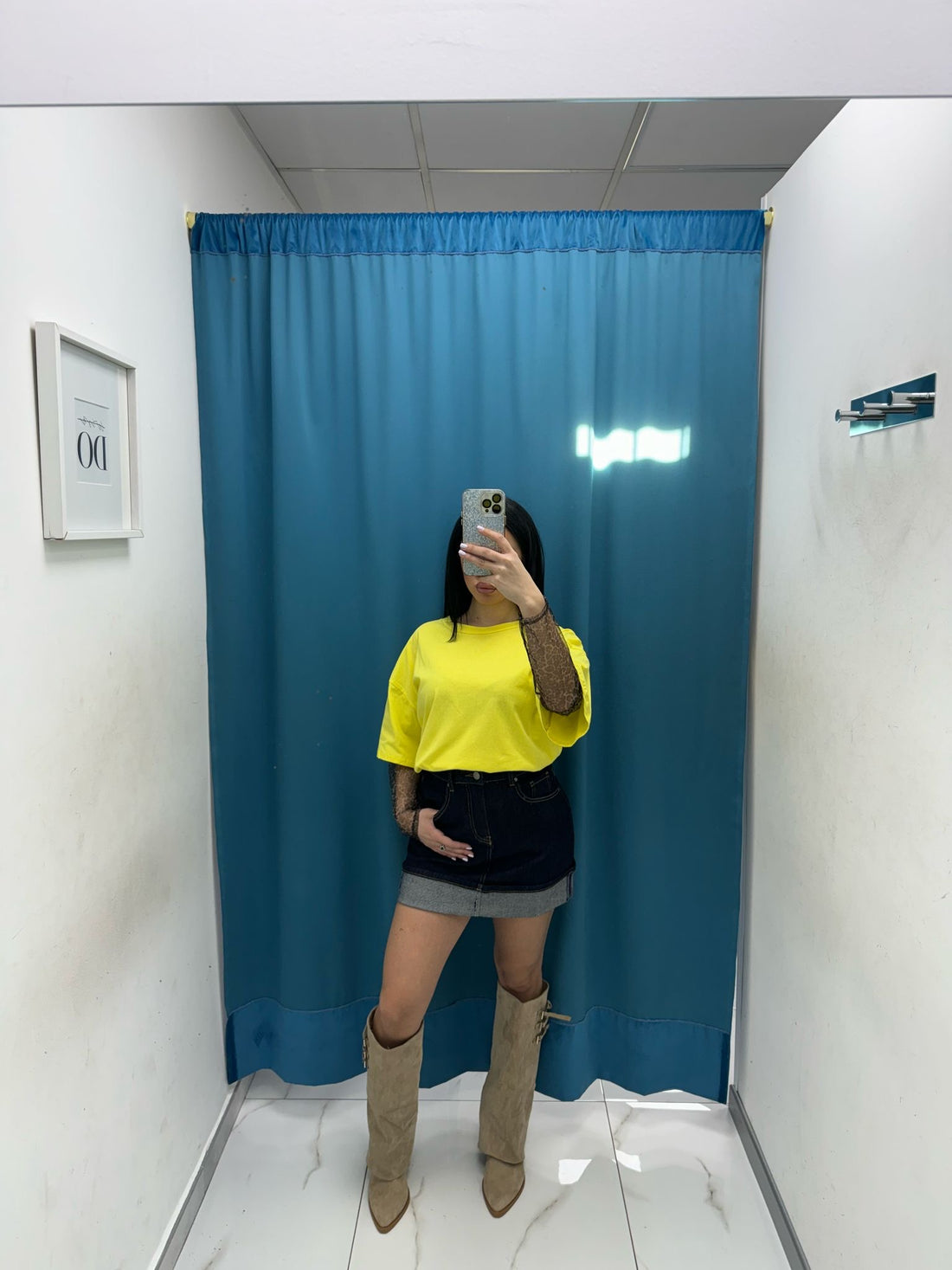 Gonna denim risvolto 1327