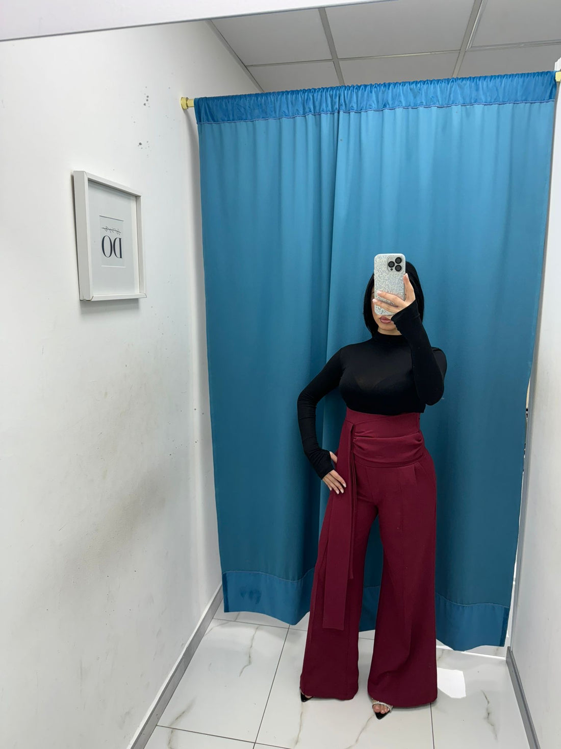 Pantalone con fascia bordeaux 16067