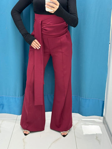 Pantalone con fascia bordeaux 16067
