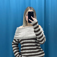 Off-Shoulder Coastline Knit - 3092