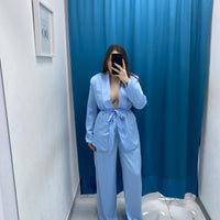 Tailleur satin giacca e pantalone GC32