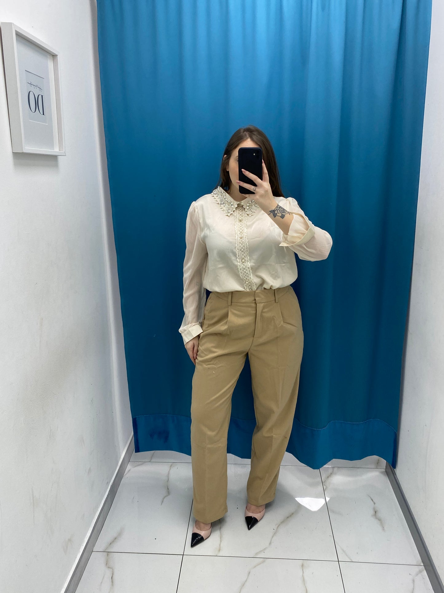 Pantalone slim fit beige 1150