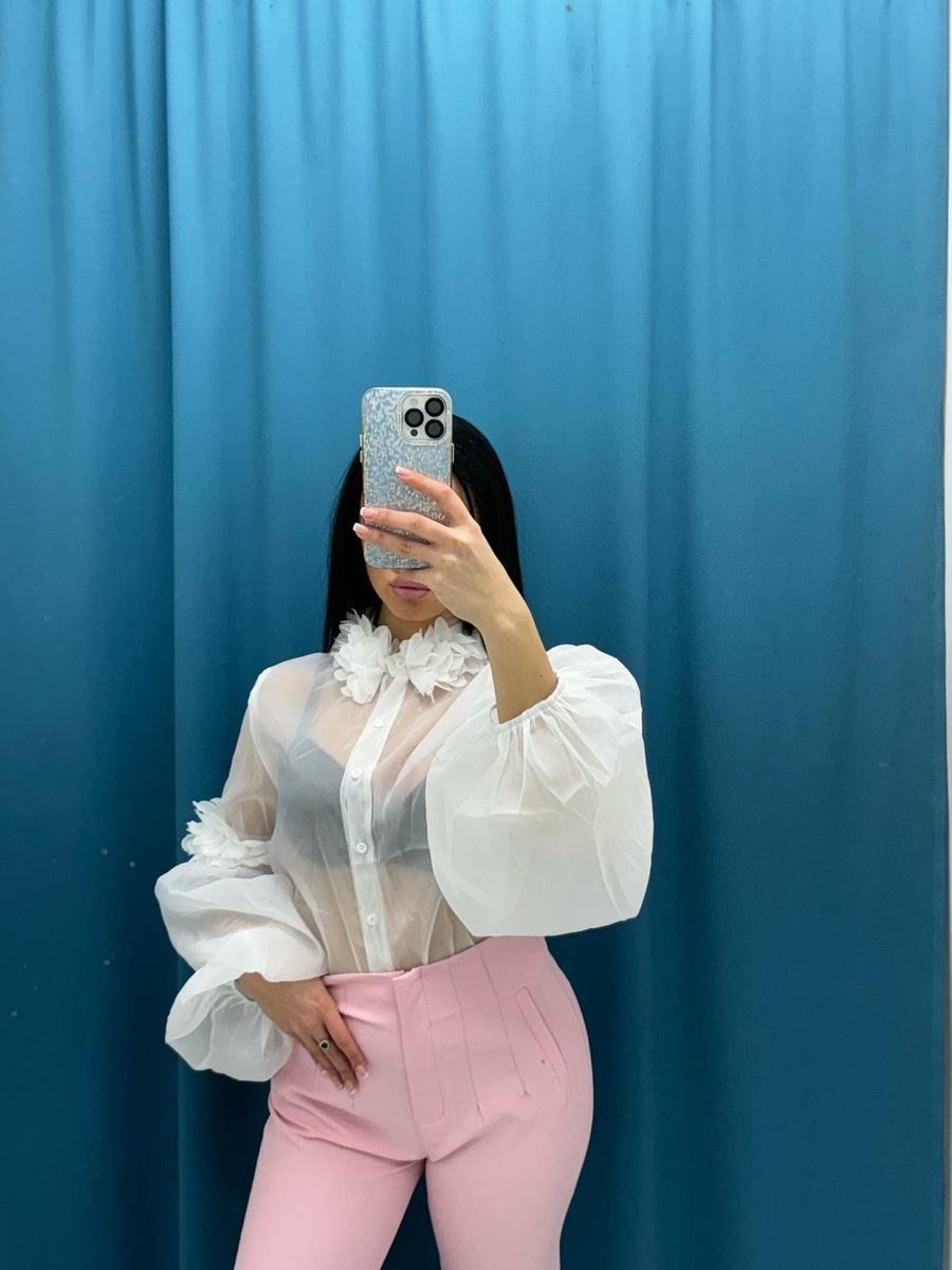 Camicia velata con dettaglio 9821
