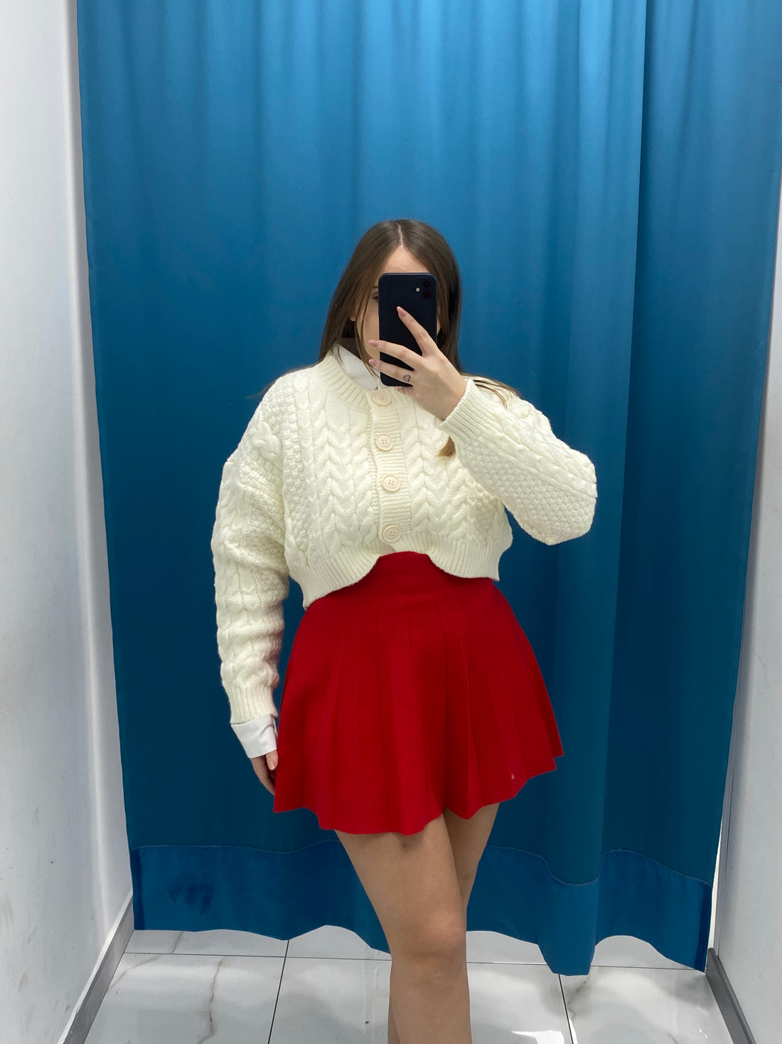 Gonna plissettata in lana 8040