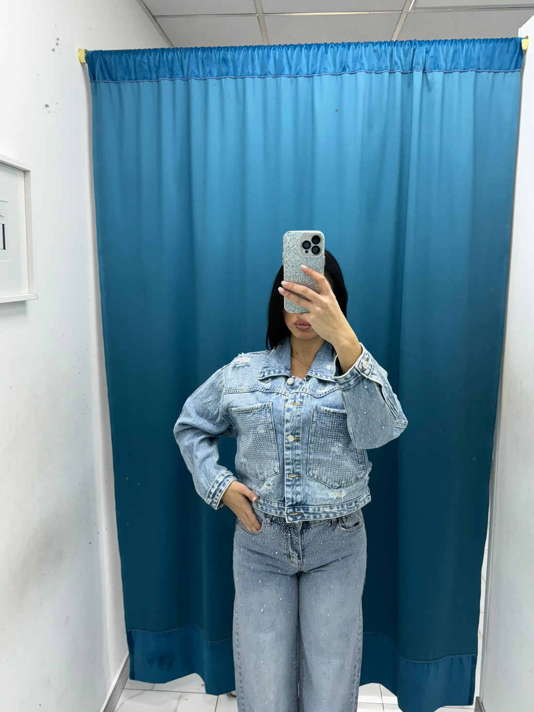 Giacca denim crop 3529
