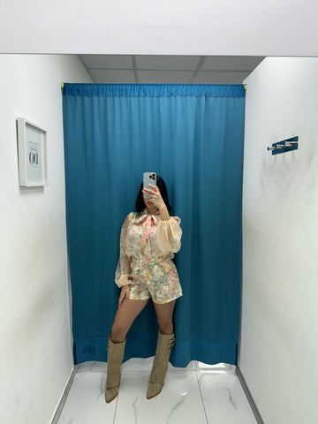 Coordinato camicia e shorts a fiori 81229
