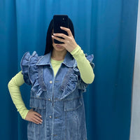Gilet in denim con rouches 8383