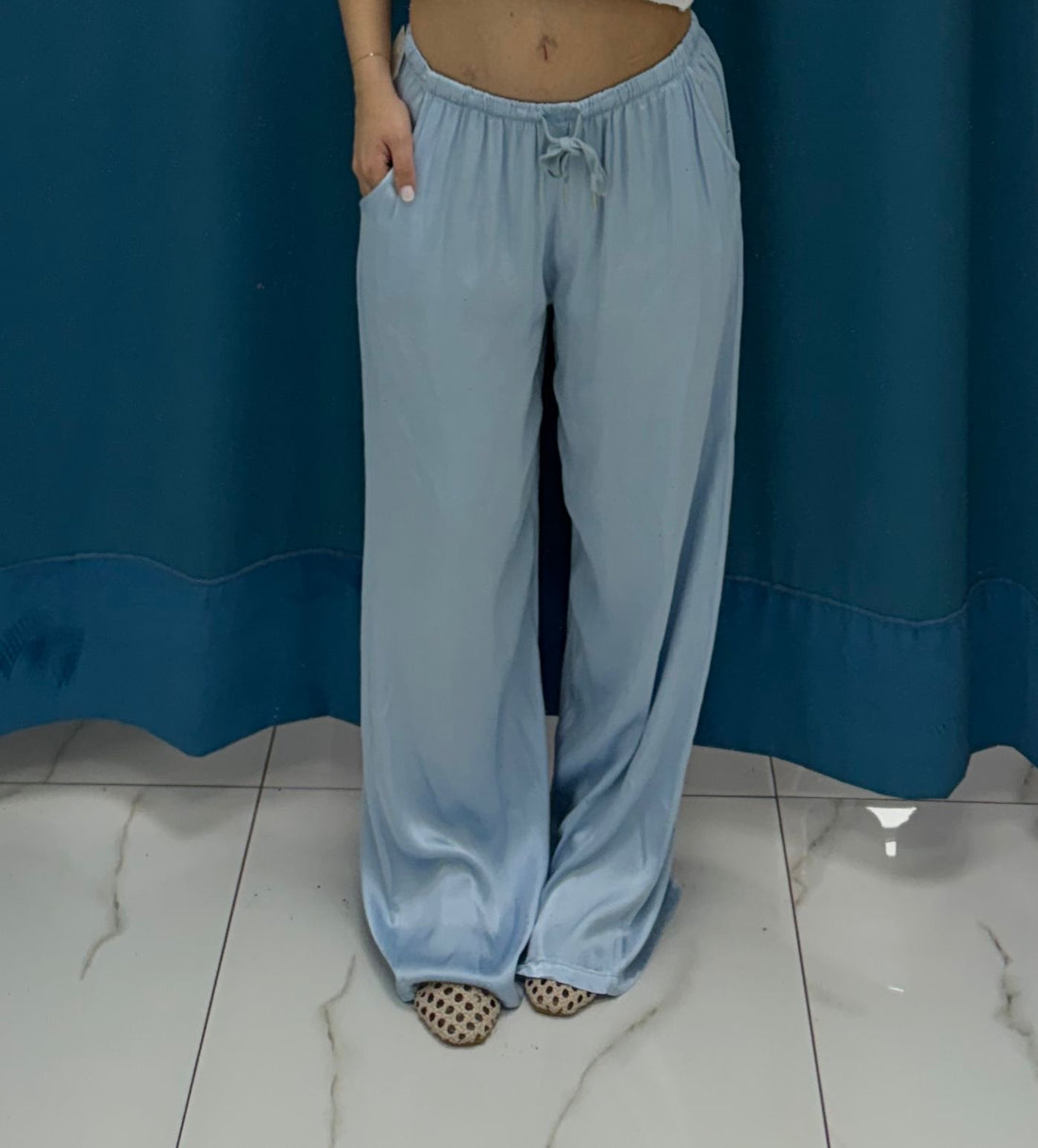 Pantalone palazzo satin 24205
