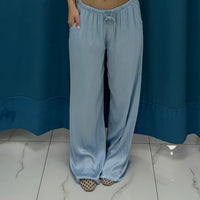 Pantalone palazzo satin 24205