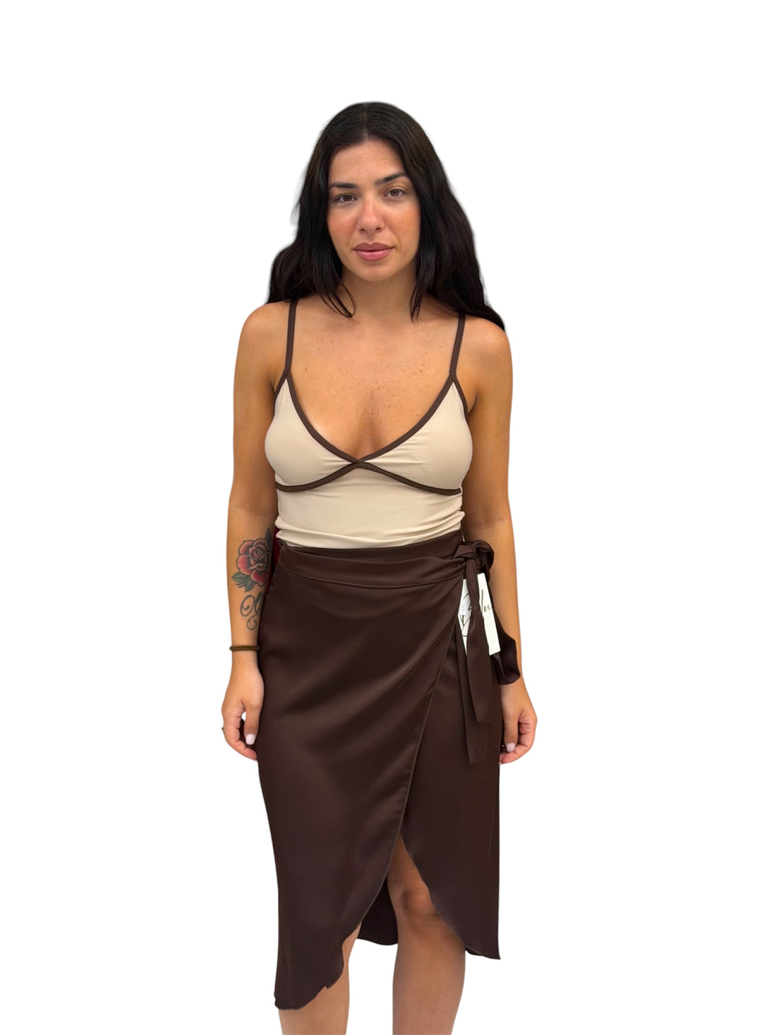 Gonna pareo in raso midi - 5108