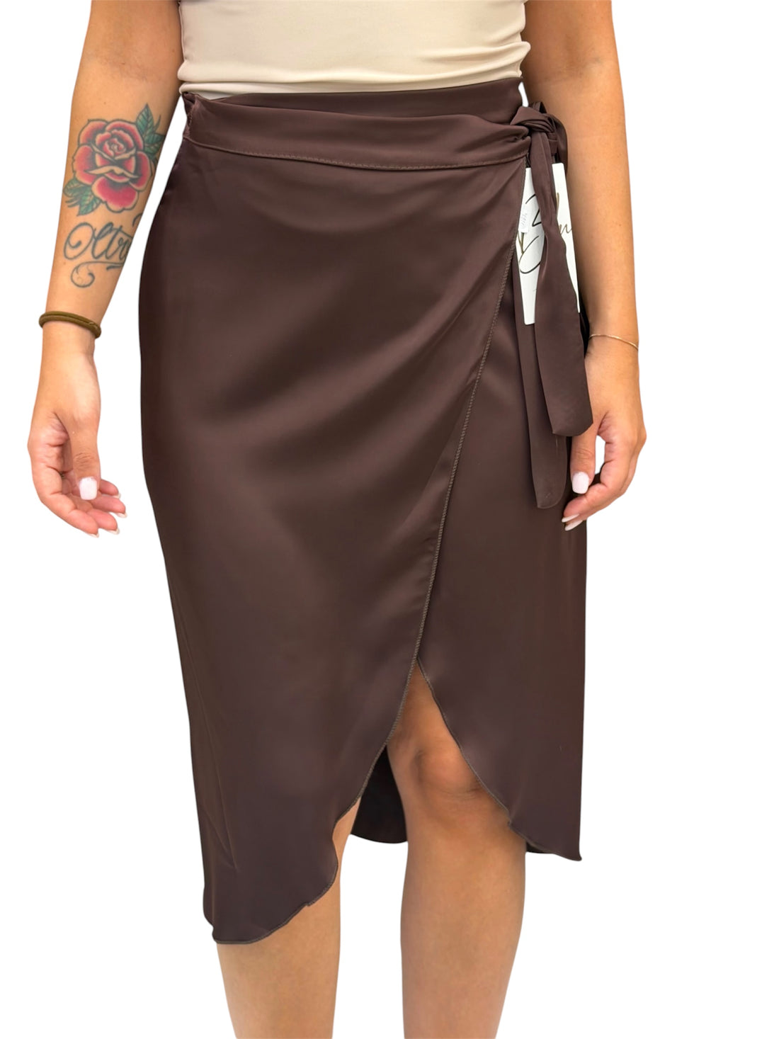 Gonna pareo in raso midi - 5108