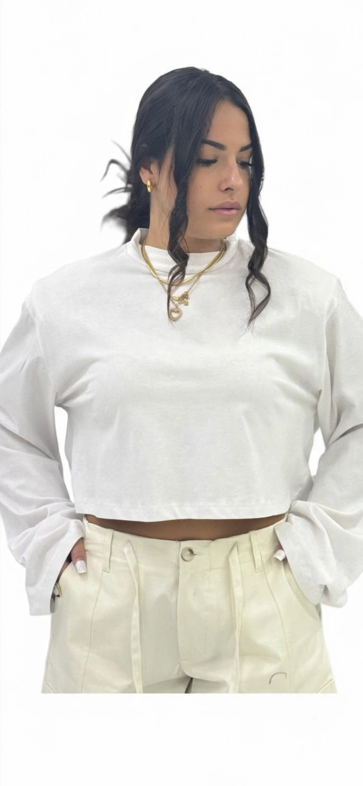 Maglia"Long Sleeve Crop top"-02703