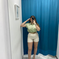 Shorts con cintura panna