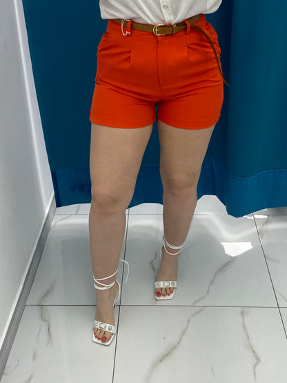 Shorts con cintura arancio