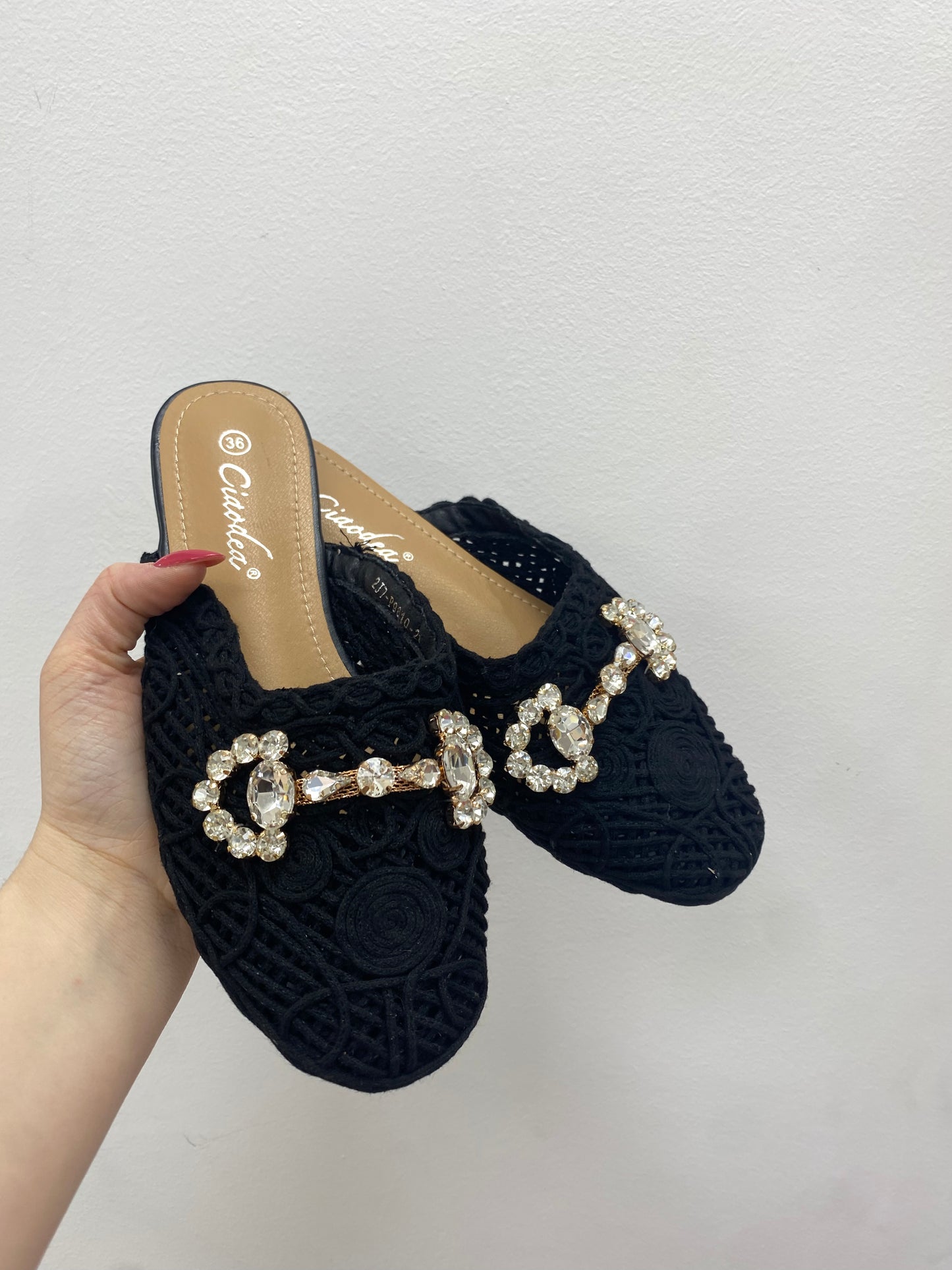 Slippers crochet nero