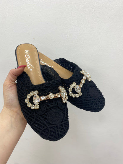 Slippers crochet nero