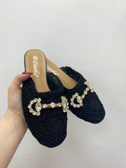 Slippers crochet nero