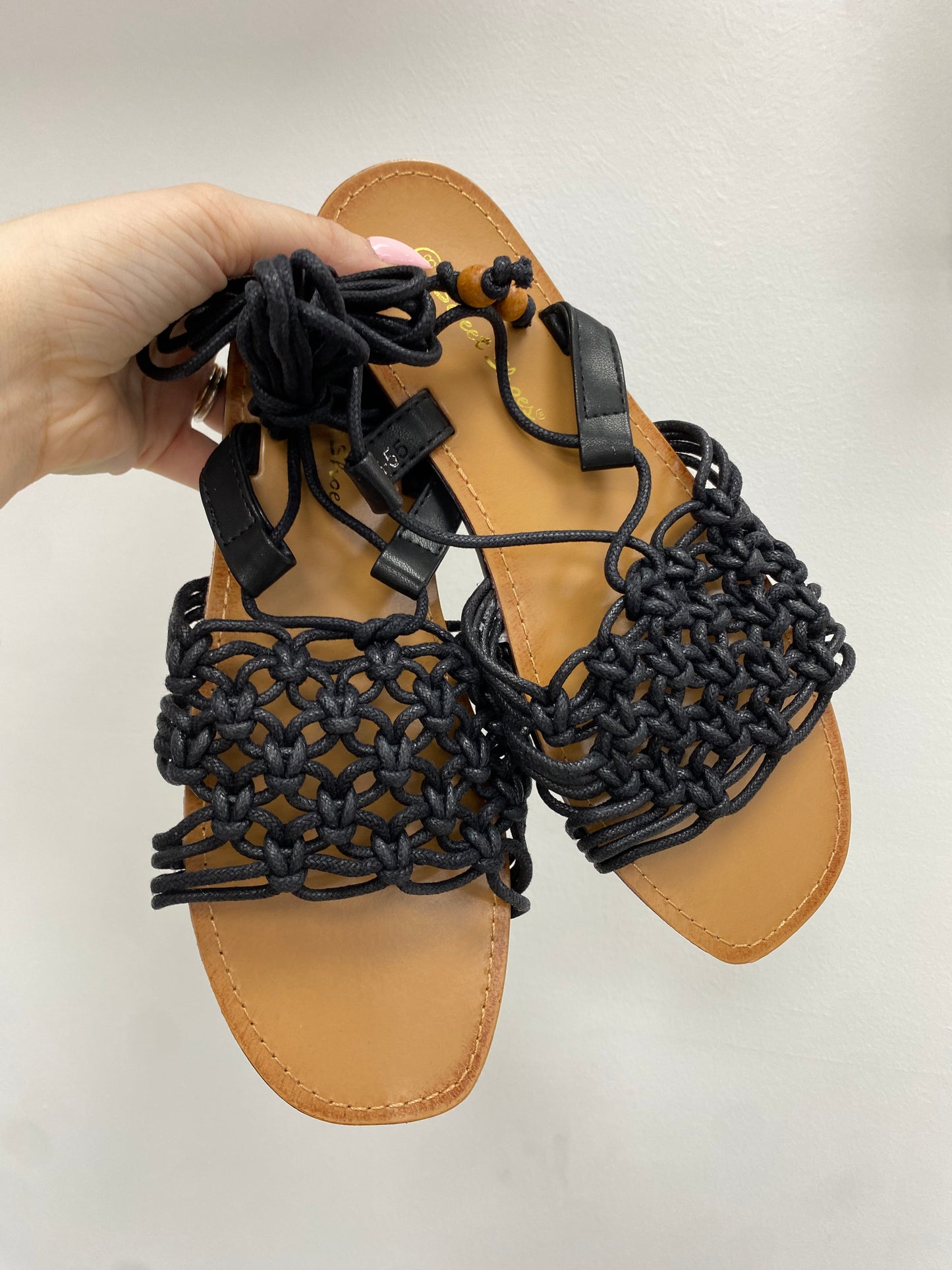 Sandali crochet nero