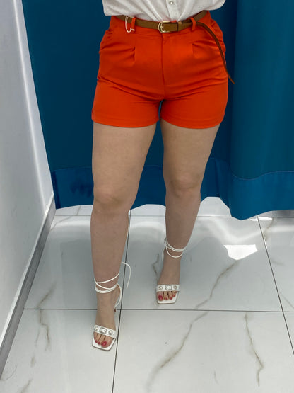 Shorts con cintura arancio