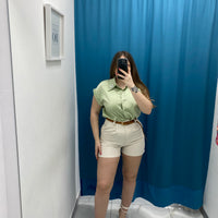 Shorts con cintura panna