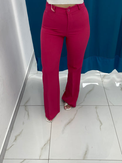 Pantalone a zampa fucsia