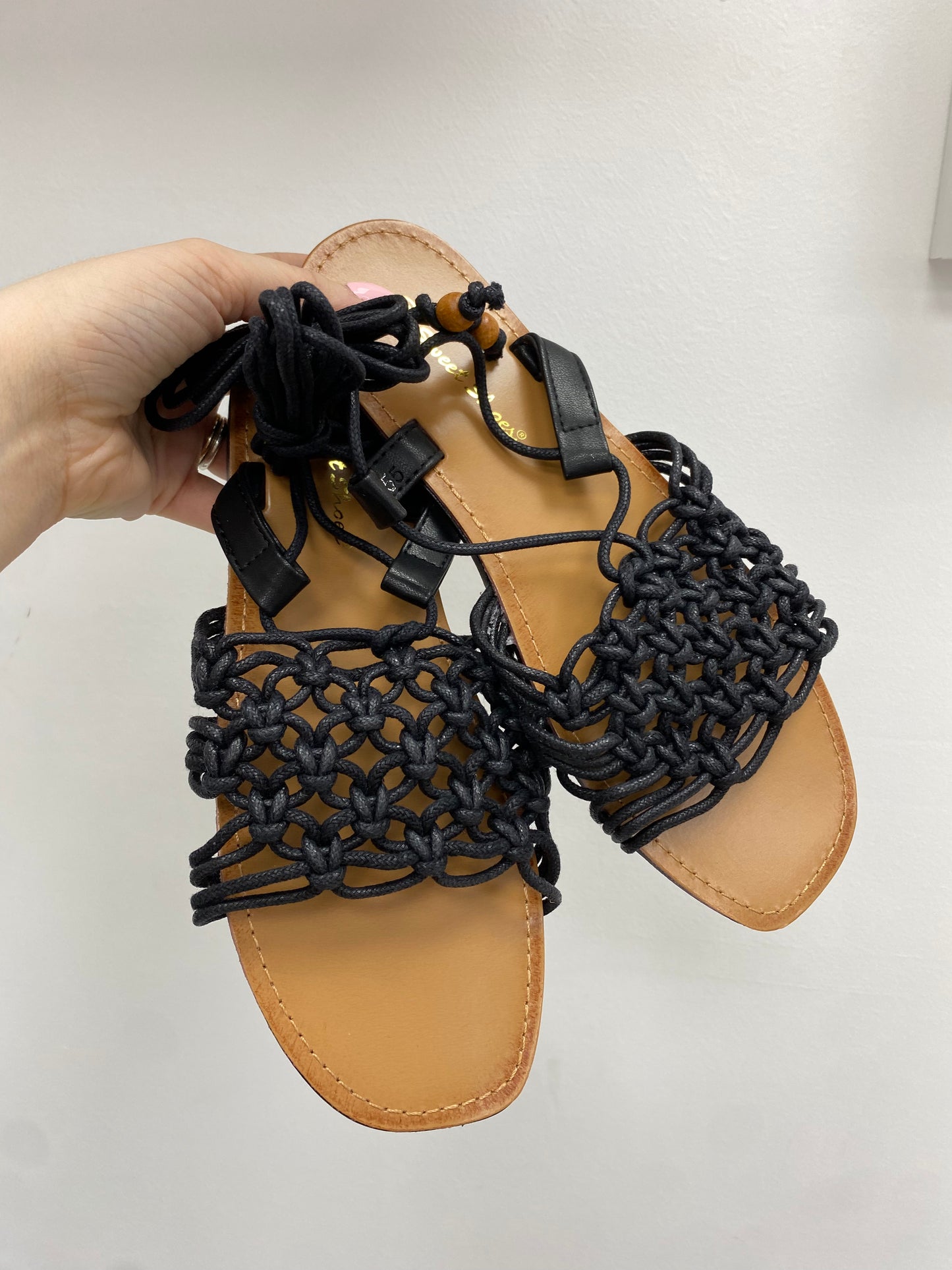 Sandali crochet nero