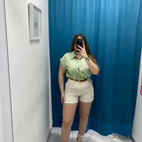 Shorts con cintura panna