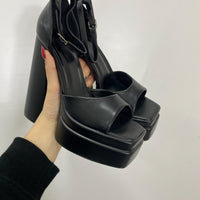 Sandali con Plateau Black