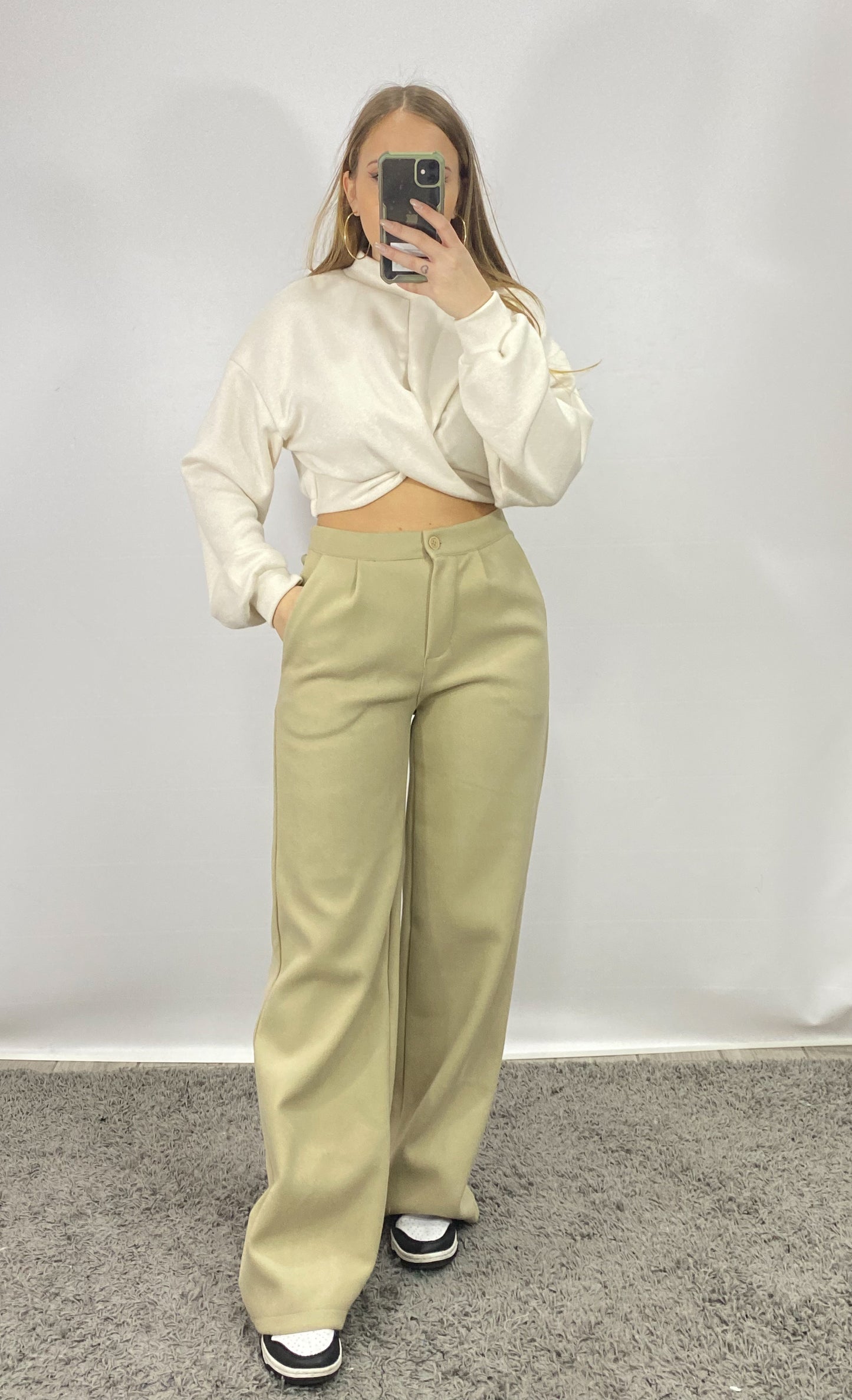 Pantalone Wide Leg Di Lana