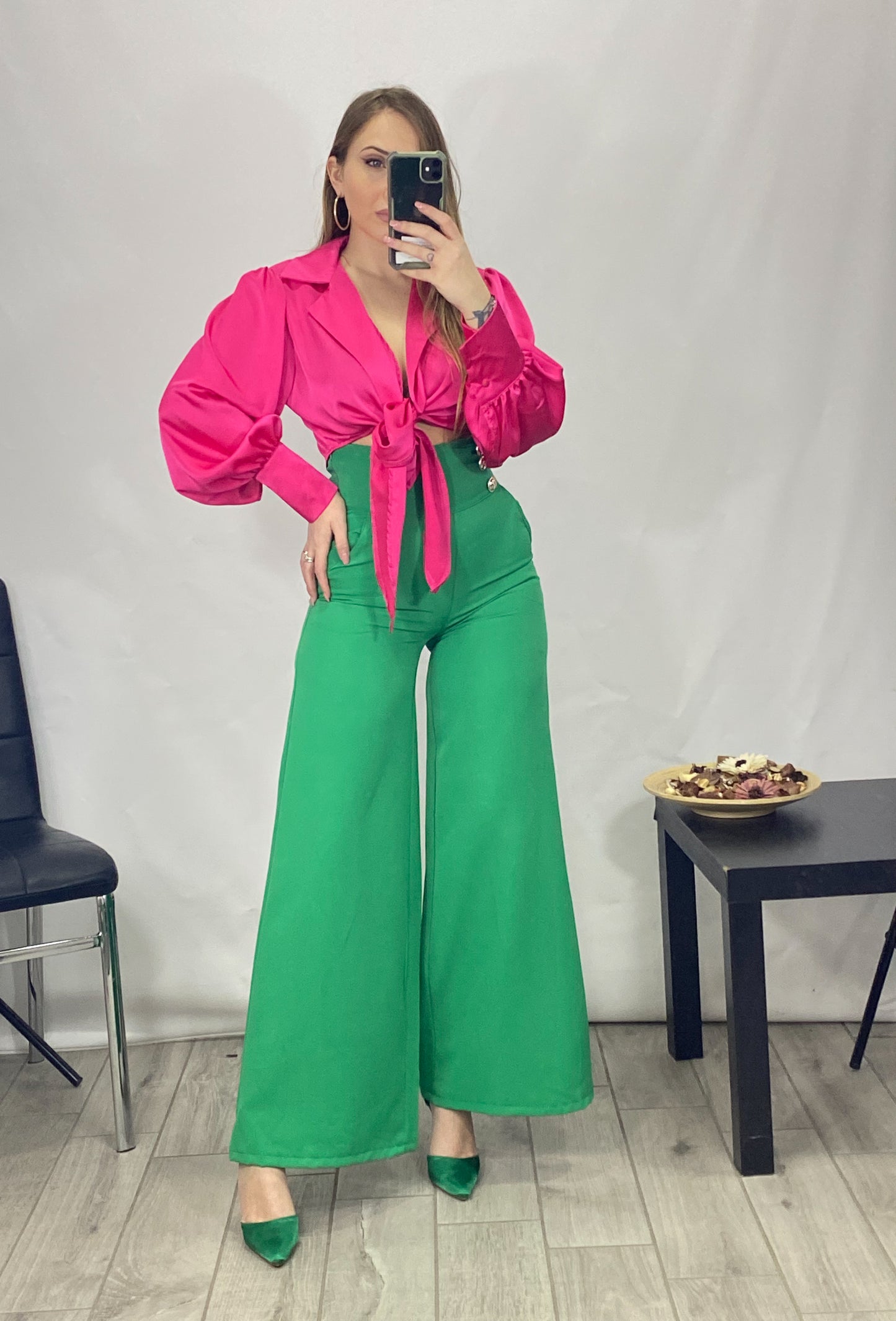 Pantalone a Palazzo con Bottoni