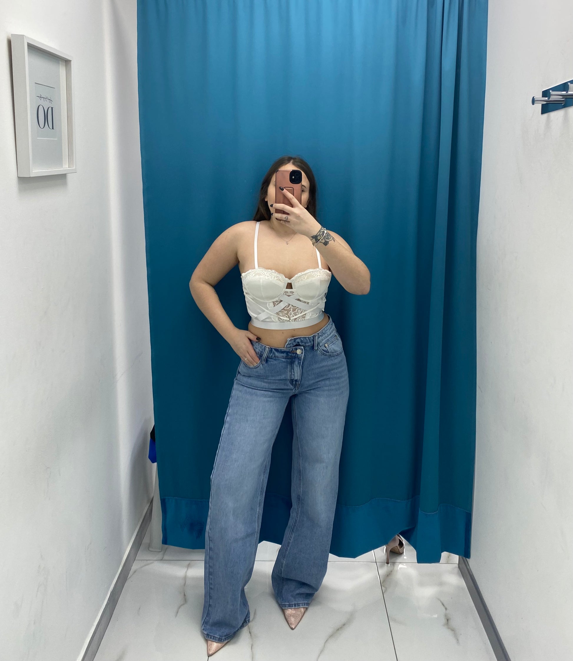 Jeans chiusura asimmetrica 1316