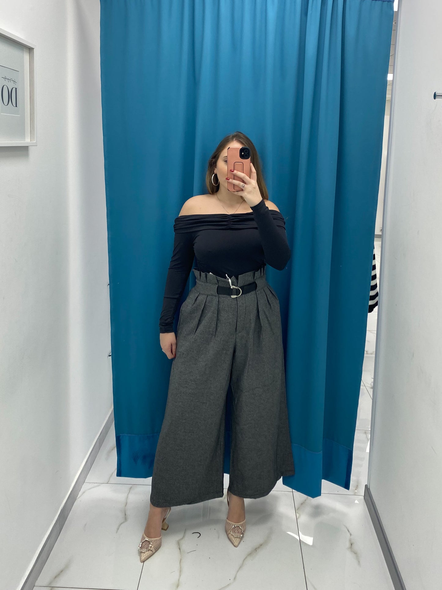 Pantaloni Culotte Grigio