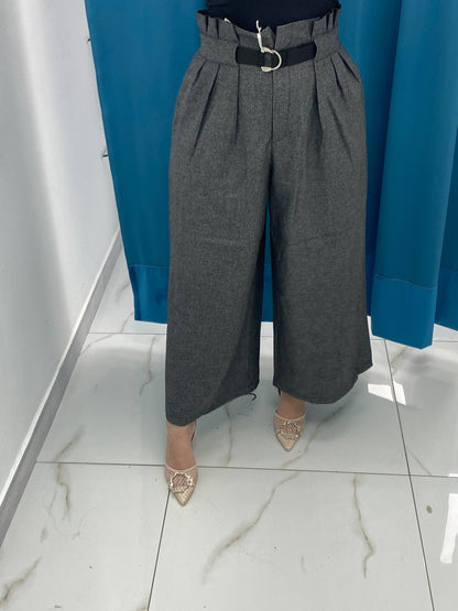 Pantaloni Culotte Grigio