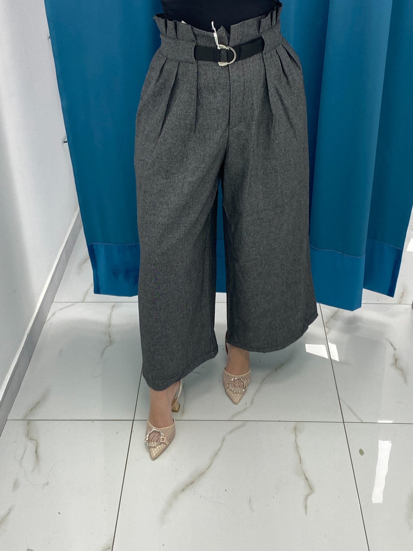 Pantaloni Culotte Grigio