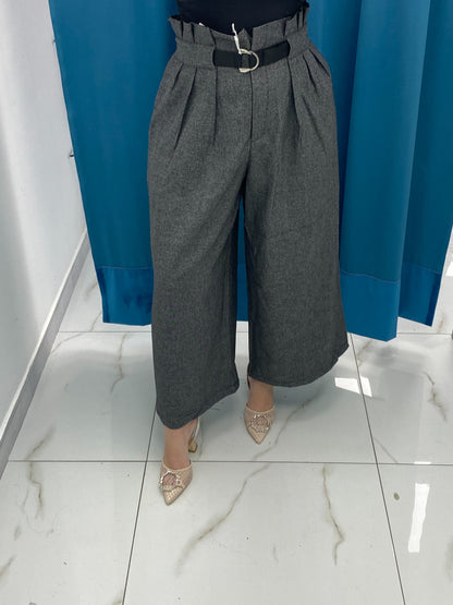 Pantaloni Culotte Grigio