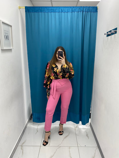 Pantalone regular fit rosa 9026