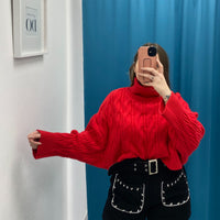 Maglione trecce vari colori 1112