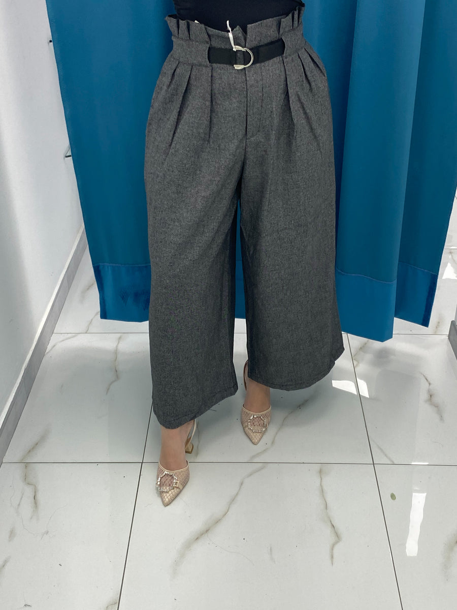 Pantaloni Culotte Grigio