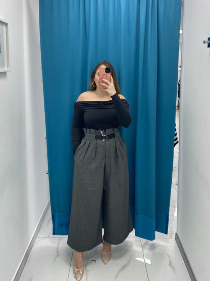 Pantaloni Culotte Grigio