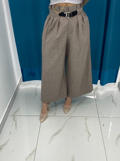 Pantaloni Culotte Beige