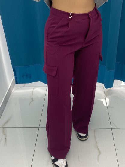 Pantalone Cargo Prugna 12198